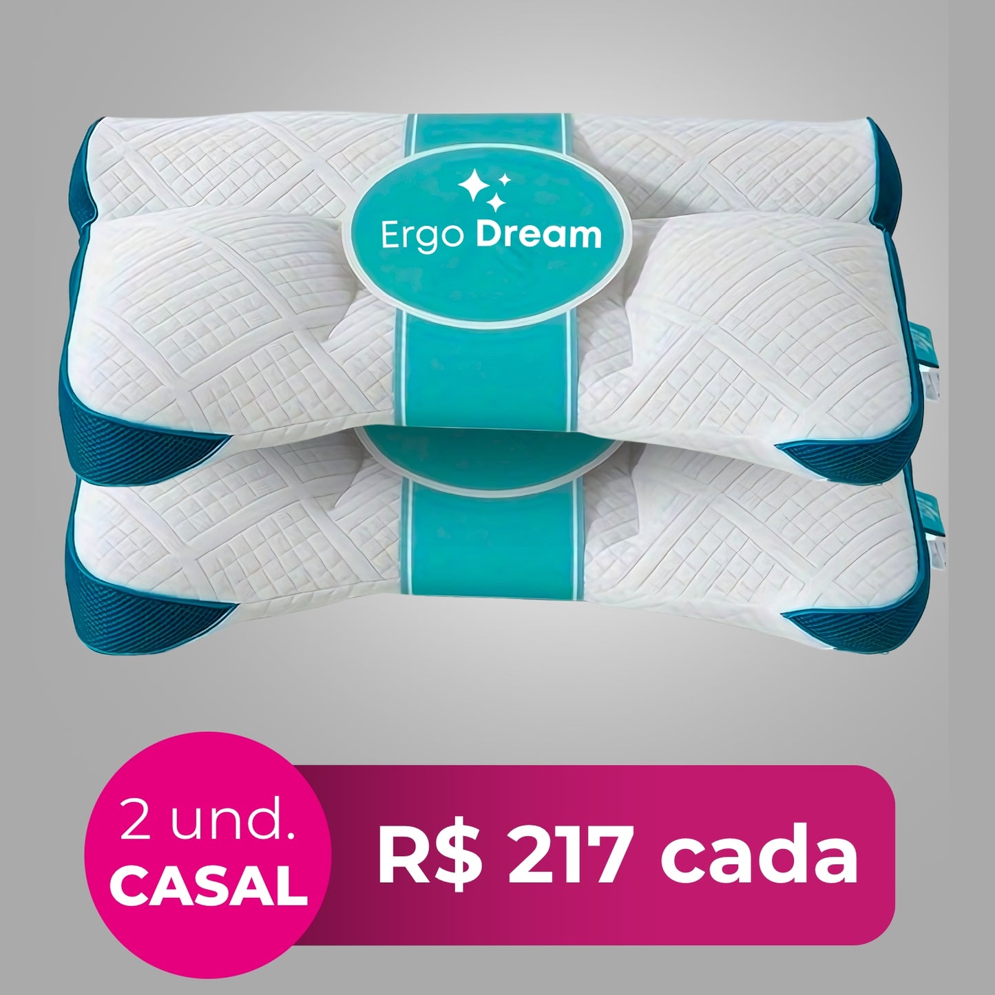 2 unidades - Travesseiro Dream Blue - ergonômico para máximo conforto cervical