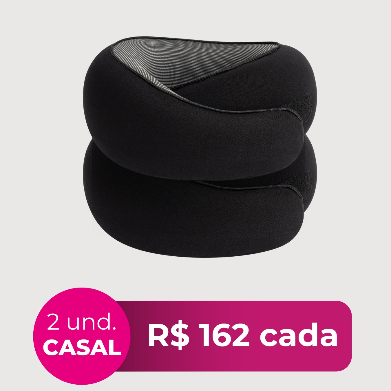 2 Unidades- Travesseiro Ergonômico Portátil para Viagens Travel Soft