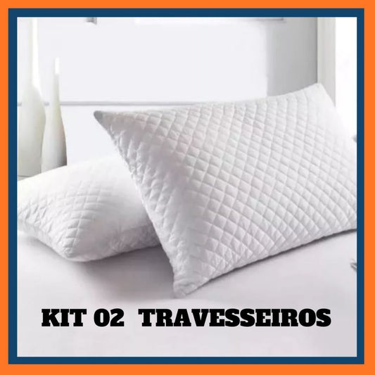 Kit 2 Travesseiro Confortável Toque Macio Antialérgico